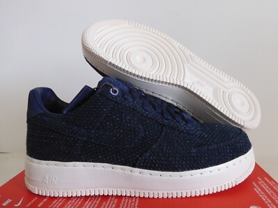 NIKE AIR FORCE 1 LOW AIZOME MIDNIGHT NAVY BLUE SZ 9 RARE 2017