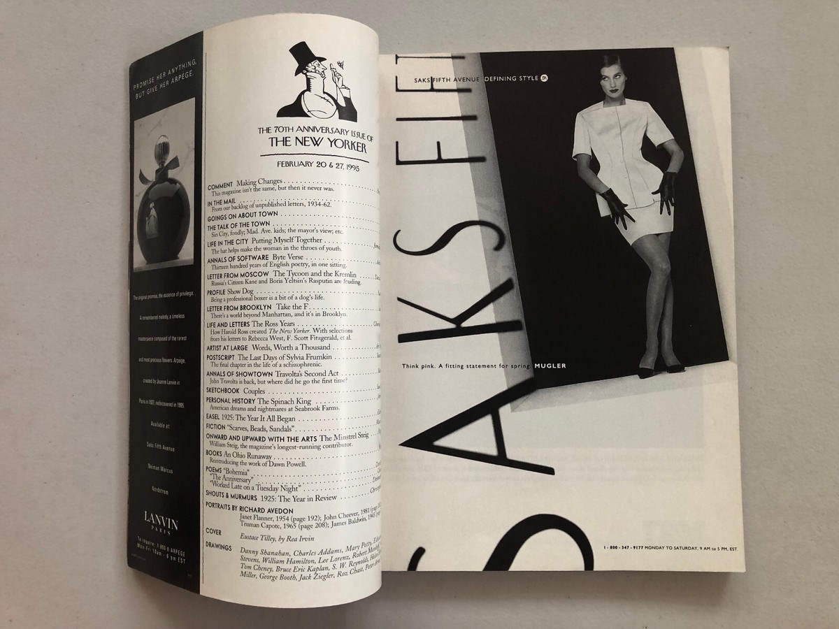 ●NewYorker様● THE NEW YORKER MAGAZINE - 70TH ANNIVERSARY - FEBRUARY 20 & 27 1995
