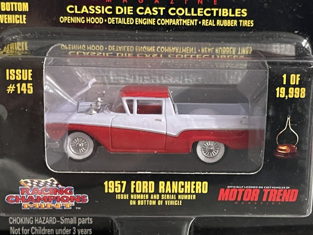 RARE RED 1957 FORD RANCHERO PICKUP TRUCK 1/55 NEW MODEL BY RACING CHAMPIONS MINT