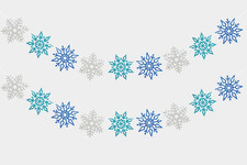 2 Pieces Snowflake Garland Banner Christmas Hanging Decorations, Winter Wonderla