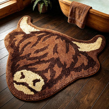 Highland Cow Rug Western Bathroom Mat Halloween 27.5 x 25.5 Inch