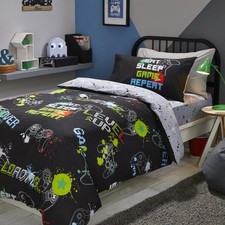 Image of Bedlam Kids Game Glow in the Dark Print Polycotton Duvet Cover Set