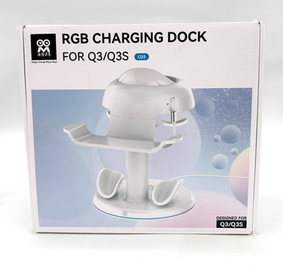 AMVR RGB Charging Dock Meta Quest 3 Quest 3S White CD2