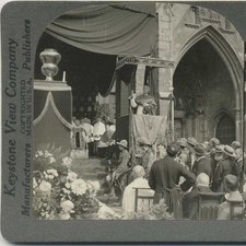 Cardinal Mercier Speaking at Cathedral, c1910, Dinant