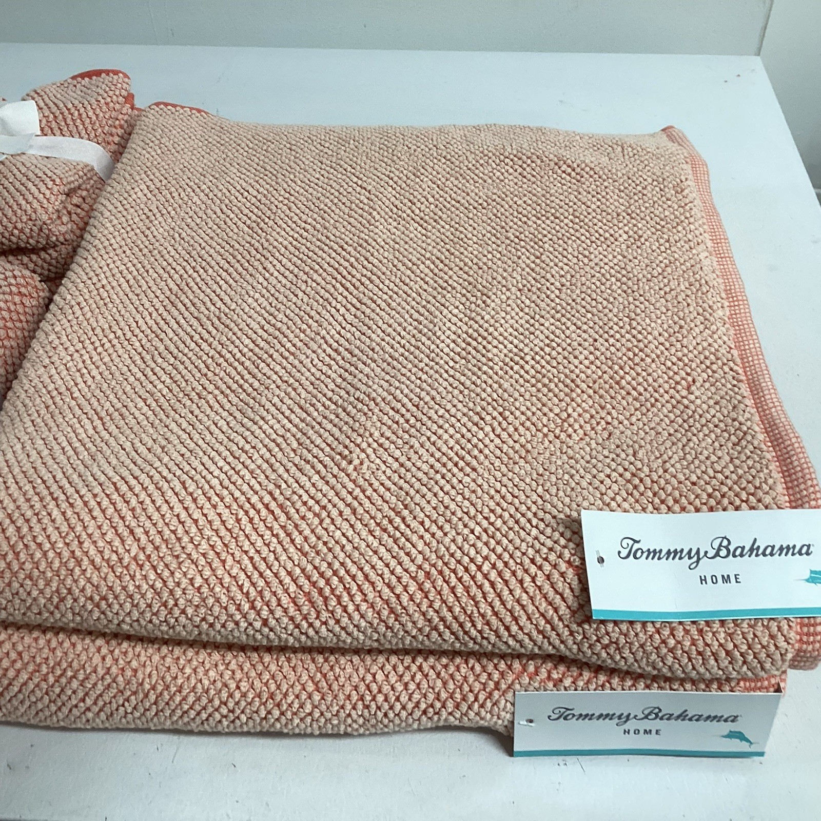 Tommy Bahama 8pc Coral Cotton Towel Set  2 Bath 2 Hand 4 Wash Clothes