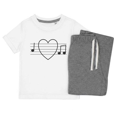 Kinder Nachtwäsche-/Pyjama-Set ''Music Stave With Heart'' (KP038018)