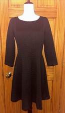 The Limited Black Textured Dress MIDI Fit To Flare SZ Medium Office Party Career