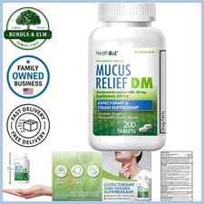 Mucus Relief DM Tablets Guaifenesin Dextromethorphan 200 Count Cough Relief