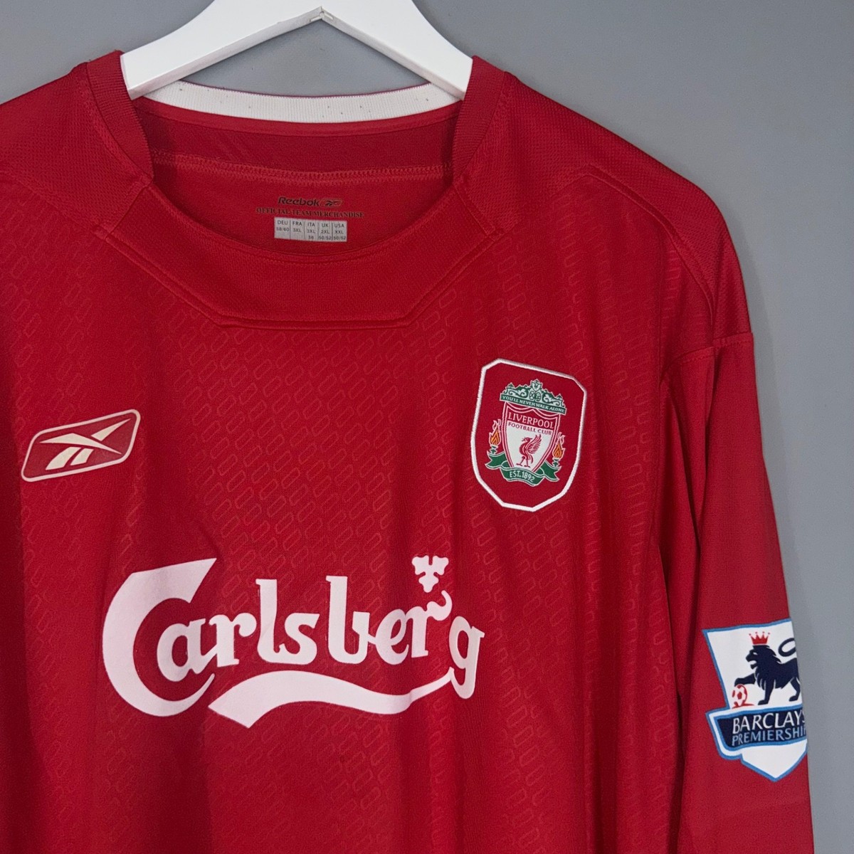 LIVERPOOL FC 2005/2006 RARE HOME FOOTBALL LONG SLEEVE JERSEY