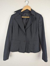 Ann Taylor Blazer Womens 4 Two Button Tailored Stretch Suit Jacket Career Work