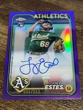2024 Topps Chrome Joey Estes Rookie Auto Purple Refractor /250 Oakland Athletics