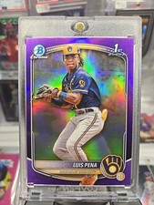 2025 Bowman Chrome 1st Luis Pena Purple #/250 Brewers