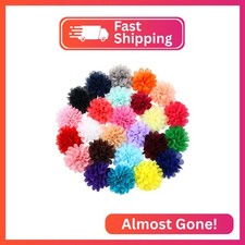 Cinaci 25 Pack Solid Big 4" Chiffon Flower Alligator Hair Clips Barrettes Hairpi