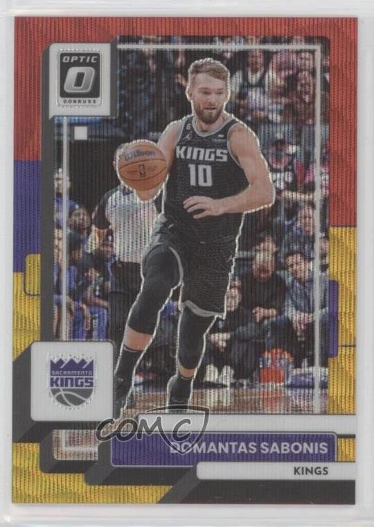 2022 Panini Donruss Optic Red & Gold Wave Prizm 92/99 Domantas Sabonis #117 11ng