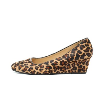 Talbots Damen Leopard Wedge Pumps Leopardenmuster Leder Komfort Keilpumps EU 39
