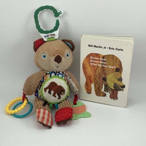Eric Carle Brown Bear Book & Developmental Plush Baby Activity Toy Crinkle