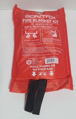 Emergency Fire Blanket for Home 47''x47'' Kitchen Garage Shop Safety Portable New