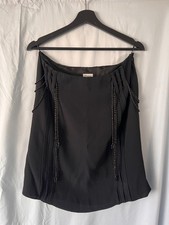 Moschino Cheap & Chic Vintage Skirt 90s Statement Beaded Belt Skirt US 12