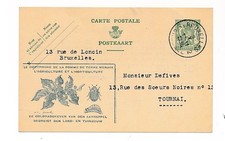 D82999 Bruxelles 35c 1936 Postal Stationery Belgium Bruxelles Tournai