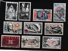 1963 Lot timbres obl n° 1392A, 1394, 1392, 1391, 1395, 1402, 1404, 1374, 1396