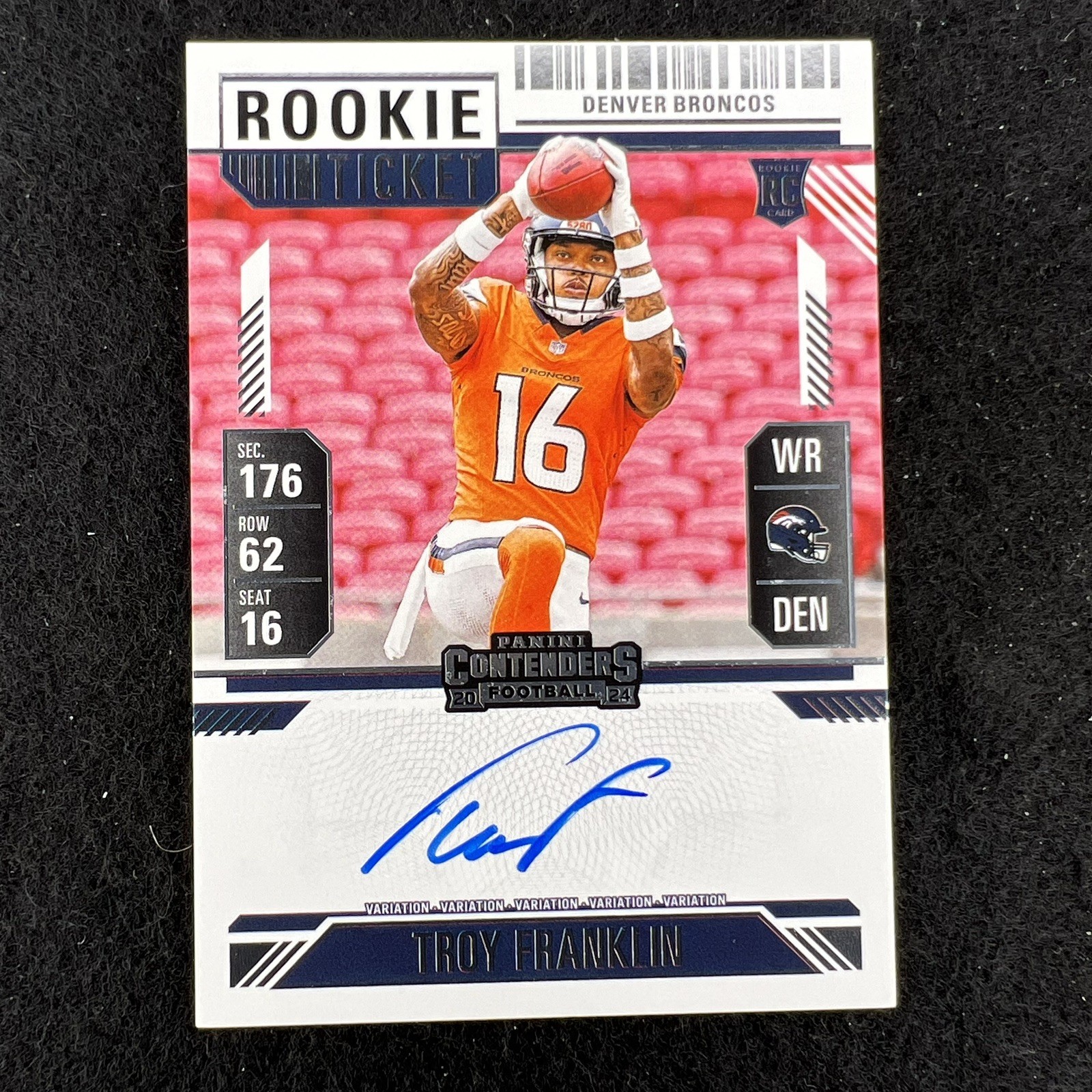 2024 Contenders - Troy Franklin Rookie Ticket Variation On Card Auto (RC, AU)