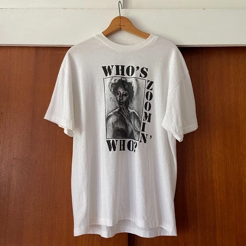 Aretha Franklin "Who's Zoomin' Who?" Tee White 1990s vintage concert t-shirt, vintage, size L, single stitch, B+ condition
