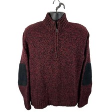 Woolrich Lambswool Knit 1/4 Zip Res Black Heather Size Large Outdoors Western