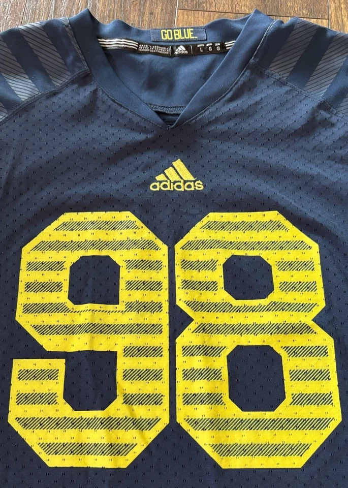 Michigan Wolverines Adidas NCAA Football Jersey Youth Large - Image 3 of 4