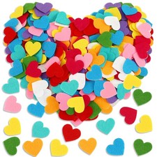 Valentine's Day Felt Hearts,300Pcs Felt Colorful Heart Shapes Decorative Conf...
