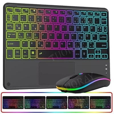 Beleuchtet Touchpad QWERTZ Tastatur Maus Für Lenovo Tab M11/K11 Plus/M10 Plus 5G