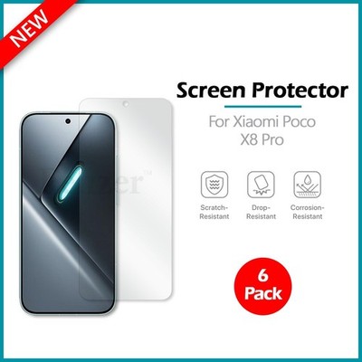 6-Pack LCD Ultra Clear HD Screen Shield Protector for Phone Xiaomi Poco X8 Pro