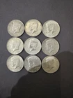 Kennedy Half Dollars 1965-1969, 40% Silver, Circulated, Lot of 9