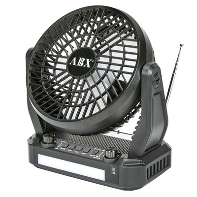 Audiobox RXF40 3-Speed Solar Fan w/ Bluetooth Speaker Black