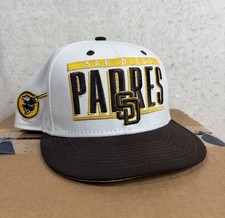 San Diego Padres New Era 9FIFTY Snapback Hat White/Brown Swinging Friar Patch
