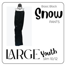 Lands' End Snow Pants Youth 12 Slim Black Insulated Lined Grow-A-Long Ski