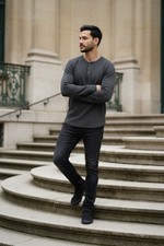 Sonoma Henley Shirt Men’s Size Medium Gray Thermal Base Long Sleeve Undershirt