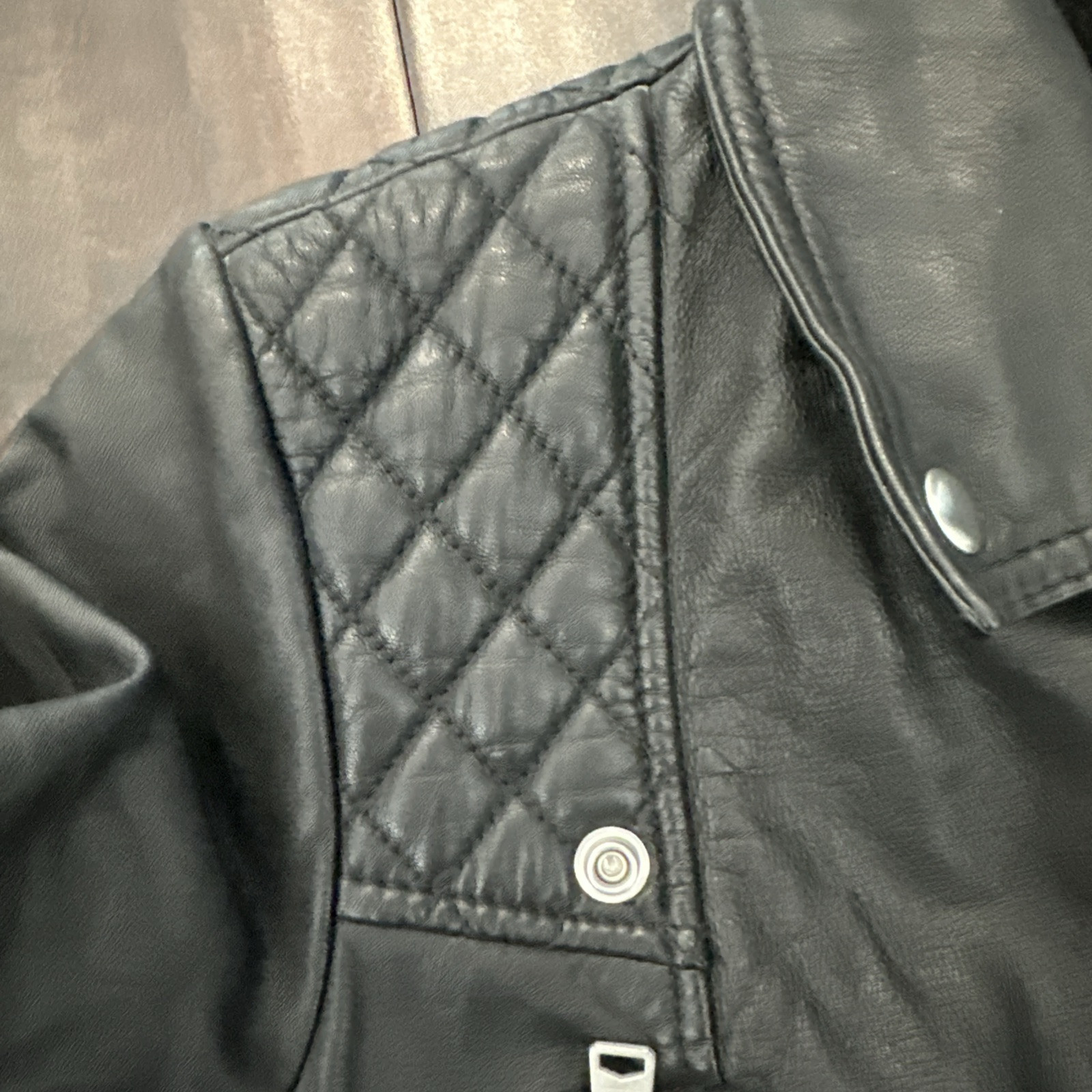 All Saints CATCH Leather Biker Jacket US 6 UK 10 Black Womens image 10