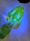 Vintage Hazel Atlas Uranium Glass Decanter Stopper  Ornate  Glows 2.5" — photo 5
