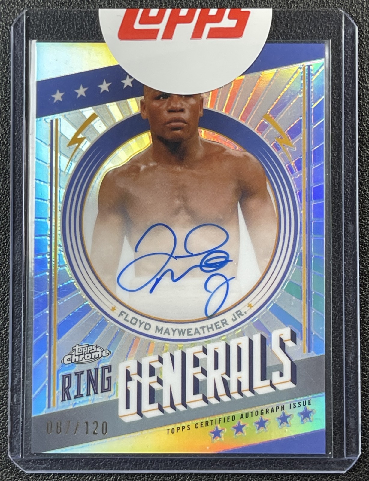 FLOYD MAYWEATHER JR. 2024 TOPPS CHROME #RGA-FM RING GENERALS REFRACTOR AUTO /120