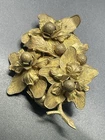 Vintage Miriam Haskell Gold Tone Filigree Floral Brooch Signed