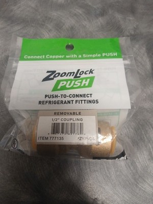 Parker ZoomLock  1/2'' Coupling  PUSH To Connect Refrigerant Fitting 777135 
