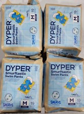 76 Count DYPER Smurftastic Baby Swim Diapers, Hypoallergenic Plant-Based