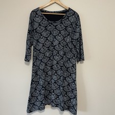 Fresh Produce Kelli Shells Dress 1X Cotton 3/4 Sleeve Beach Coastal Vacation