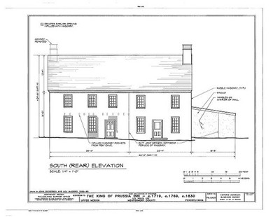 2-8 South (rear) elevation - King of Prussia Inn, U.S. Route 202 (Upper Merion