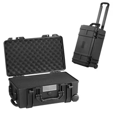 Uimoso 1.58 Cu.ft Weatherproof Hard Case with Retractable Pull Handles & Wheels