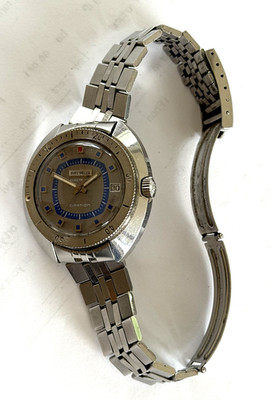 Benrus Citation Electronic Date Blue Grey Diver Swiss Mens Watch, Original Band