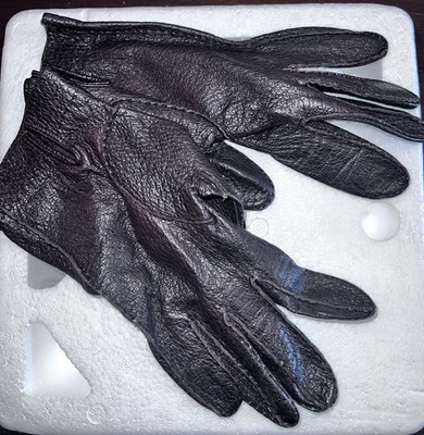 Elegante Echtleder Handschuhe - brauner Maulbeerkopf - Vintage Chic
