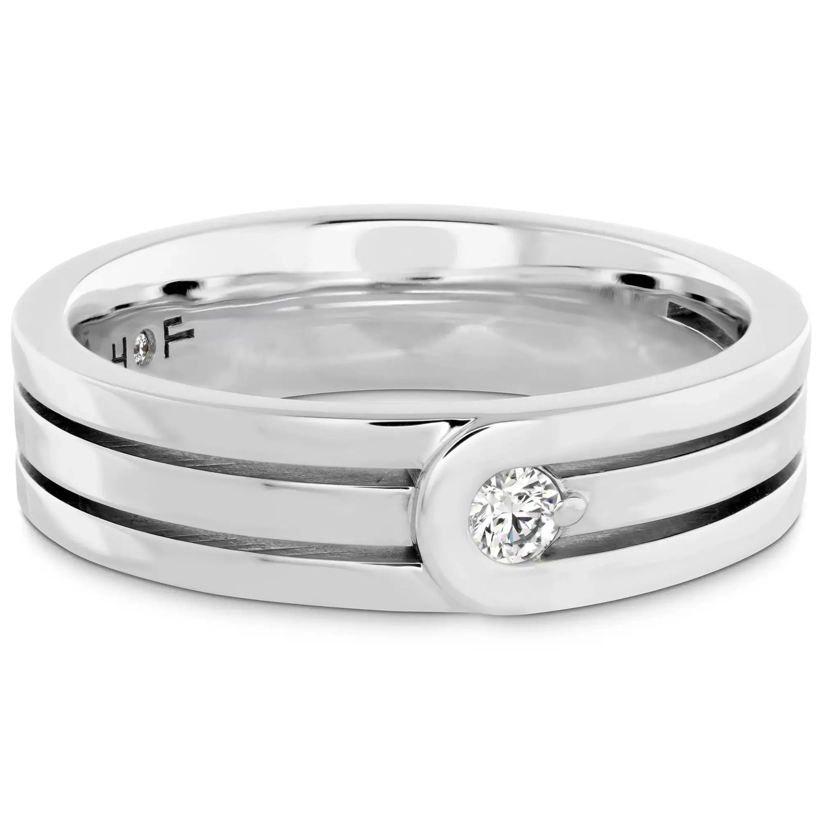 Hearts On Fire Coupled Encompass Diamond Band Ring 18K White Gold 0.08Ct SZ 9.25