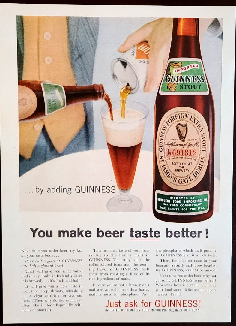 Guinness Stout Original 1959 Vintage Print Ad Wall Art