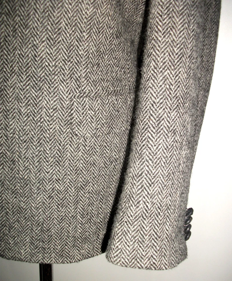 HARRIS TWEED Hacking Norfolk FIELD JACKET BLAZER 42 HERRINGBONE WOOL SPORT COAT - Image 4 of 4
